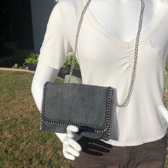 URBAN EXPRESSIONS DENIM CROSSBODY CLUTCH - Picture 4 of 10